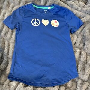 DSG Kids Peace Love Sports Blue Tee